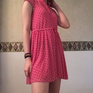 Pink polka dot dress